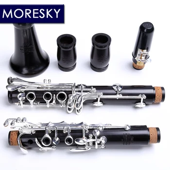 Профессиональный кларнет MORESKY из черного дерева Bb tone 17/18 клавиш с серебряным покрытием Grenadilla из массива дерева Sib Klarnet M9
