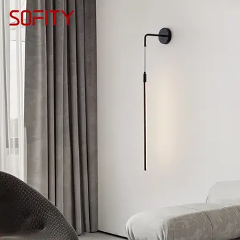 Современный черный настенный светильник DEBBY Inside LED 3 цвета, креативная простота, медное бра для дома, прикроватная тумбочка в спальне