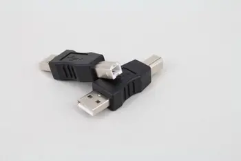 USB 2.0 Разъем адаптера типа A от мужчины к мужчине B Конвертер Мини Портативный Черный адаптер для ПК Компьютера телефона принтера
