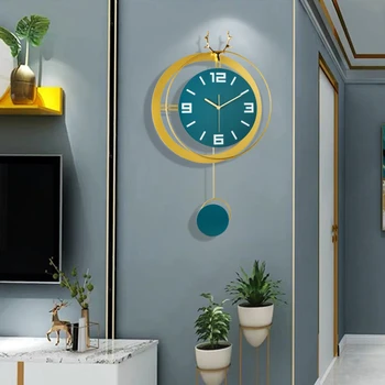 Современные легкие роскошные часы, настенные часы для гостиной, модный креатив в скандинавском стиле, простые персонализированные настенные часы, декоративные часы