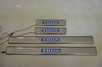Для Nissan Tiida 2005-2016 Высококачественная светодиодная планка порога из нержавеющей стали, педаль приветствия, защита от царапин, автомобильные аксессуары