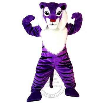 Высококачественный Костюм талисмана Фиолетового Тигра в мультяшной тематике, маскарадный костюм, Плюшевый костюм