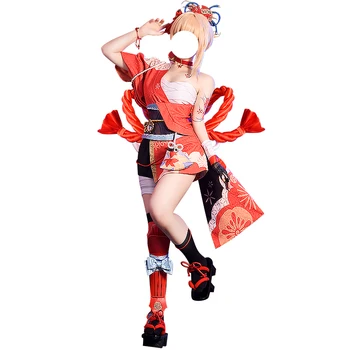 Игра Genshin Impact Naganohara Yoimiya, набор костюмов для косплея, Рождественские костюмы на Хэллоуин для взрослых, украшение для Карнавала