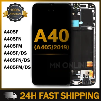 НОВЫЙ Оригинальный AMOLED Для Samsung A40 2019 A405F ЖК-дисплей с сенсорным Экраном и цифровым преобразователем в сборе с заменой рамки на запчасти для ремонта