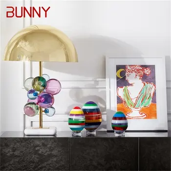 Современная настольная лампа Bunny с хрустальным светодиодным настольным светильником на мраморном основании Креативного дизайна, декоративная для дома, спальни, гостиной, офиса