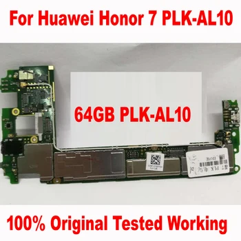 Оригинальная Разблокированная Рабочая Материнская Плата Для Huawei Honor 7 PLK-AL10 64GB ROM С Полными Чипами И Платной картой, Гибкий Кабель Материнской платы