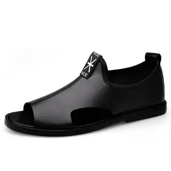 Совершенно новые летние мужские сандалии, Пляжная мужская обувь, высококачественные сандалии из натуральной кожи, модные мужские сандалии