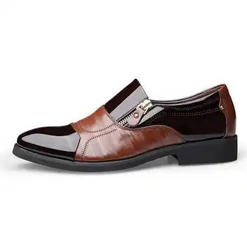 Новые весенние оксфордские деловые мужские туфли, кожаная мягкая повседневная обувь, дышащие мужские лоферы на плоской подошве, обувь на молнии, обувь для вождения без застежки