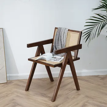 Свадебный кожаный обеденный стул Деревянный стол в скандинавском стиле Кухонное деревянное кресло для спальни Диваны для гостиной Muebles Кожаный обеденный стул