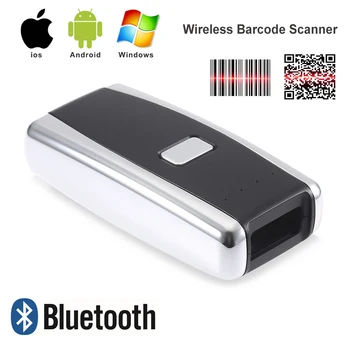 Мини-сканер штрих-кода Bluetooth 1D 2D Беспроводной мобильный считыватель штрих-кодов для Ipad iPhone Android Планшетный ПК Портативный ручной сканер