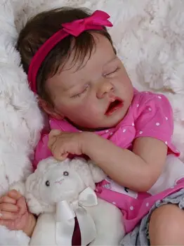 NPK 45 см милая девочка-близнец Реборн премиальный ребенок новорожденный в розовом платье подробная ручная роспись милая детская коллекционная художественная кукла