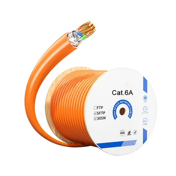 10 Гбит/с 1000 ФУТОВ Спиральный Сетевой Кабель Cat6A SFTP Высокоскоростной Из Чистой Меди 8 ядер 0,57 мм Lan Ethernet Интернет Кабели Cat 6a