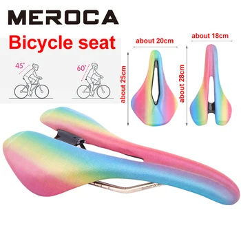 Велосипедное сиденье MEROCA, полое дышащее красочное седло для верховой езды, Гоночная передняя подушка, дорожный MTB Складной велосипед, универсальные аксессуары