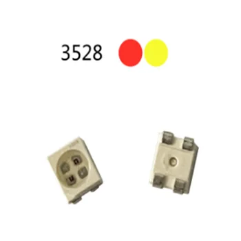 100ШТ 3528 двухцветных светодиодов КРАСНЫЙ + желтый (LAY T67B-T2V1-1-1+ U2V2-45) Янтарный + желтый PLCC-4 обратной полярности LAY T67F