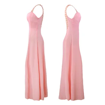 2023 Розовое вечернее платье на бретелях с глубоким V-образным вырезом, Шифоновое платье на заказ, Женские платья-русалки, Vestidos