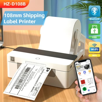 Принтер этикеток для доставки HZ-D108B 4X6 Адресный термопринтер этикеток Принтер штрих-кодов USB Bluetooth Высокоскоростной производитель этикеток