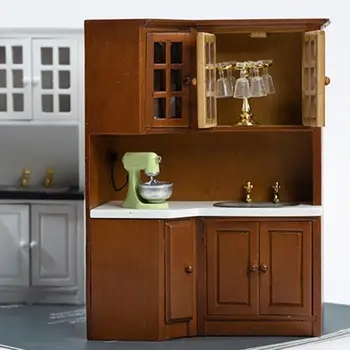 Модель шкафа, удобная на ощупь рука, шкаф для раковины в кукольном домике, широкое применение, 3D модель стойки для раковины в кукольном домике