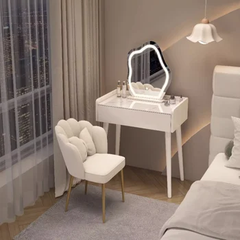Минималистичный современный светлый письменный стол, белые наборы, парикмахерские для маленькой квартиры, Элегантное туалетное зеркало, спальни, вестибюли, украшения для дома
