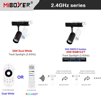 Miboxer 2.4G 30W RGBCCT LED Track Light Двойной Белый Прожектор CCT с регулируемой яркостью На Потолке 110V 220V 2.4G RF Пульт Дистанционного управления