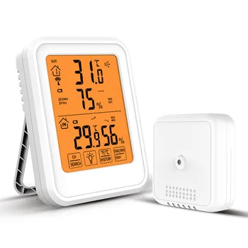 Внутренний наружный термометр Беспроводной Температурный ° C/ ° F Монитор Цифровой ЖК-дисплей Сенсорный экран для теплицы Домашний офис