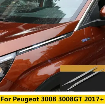 Передняя наружная решетка-гриль Вокруг капотов, декоративная планка, отделка крышки, подходит для Peugeot 3008 3008GT 2017-2022 Аксессуары