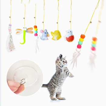 Подвесная Автоматическая Интерактивная игрушка для кошек, Забавные игрушки для мышей, Кошачья палочка с колокольчиком, игрушка для котенка, Дразнящая палочка, игрушки для кошек