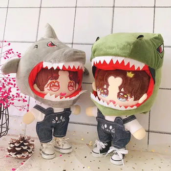 Кукольная одежда K-pop 20 см, сменный головной убор с динозавром и акулой, Шляпа, комбинезон, игрушки для кукол Jungkook Suga Aespa, Аксессуары