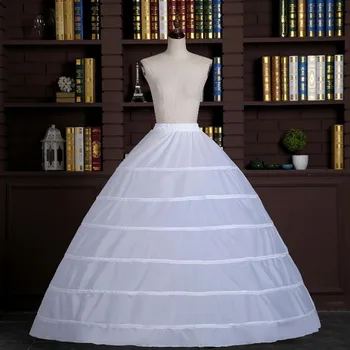 Высококачественная белая Нижняя юбка с 6 обручами, кринолин, нижняя юбка-комбинация для невесты, бальное платье, Свадебное платье в наличии