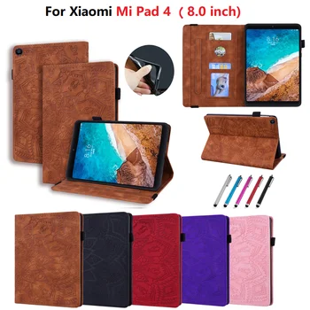 Для Xiaomi Mi Pad 4 Чехол 8 Mi Pad 4 8,0 дюймов Кожаный Чехол с 3D Тиснением Caqa Skin для Fundas Mi Pad 4 Чехол 8 