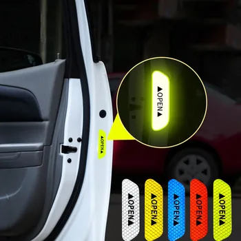 Светоотражающие наклейки на двери автомобиля, светоотражающие ленты с предупреждением о безопасном открывании, автомобильные аксессуары, внутренние и внешние светоотражающие наклейки