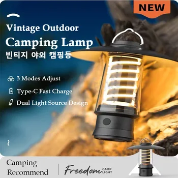 Портативный походный фонарь с магнитной USB-батареей, мощный светодиодный фонарик с теплым освещением, водонепроницаемый фонарь для палатки на открытом воздухе