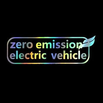 Виниловые наклейки для электромобилей с нулевым уровнем выбросов 5,6 * 17,5 см, автомобильные аксессуары для индивидуального оформления кузова, наклейка Лазерная/черная