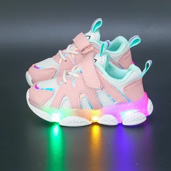Размер 21-30, детские кроссовки со светодиодной подсветкой, обувь для мальчиков, USB-зарядка, детская обувь с подсветкой, светящиеся кроссовки для девочек, школьная обувь