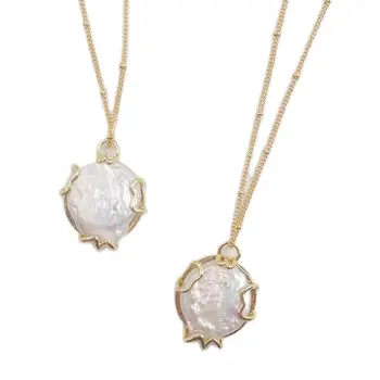 WT-JN233 Оптовая продажа, новейшее модное ожерелье из пресноводного жемчуга с круглым когтем, Великолепное ожерелье из Койн-перламутра, В комплекте