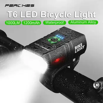 1000-люменный велосипедный фонарь светодиодный велосипедный фонарь фара USB Перезаряжаемый фонарь Велосипедная фара из алюминиевого сплава дальнего света ближнего света