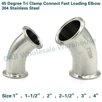Гигиенический класс Tri Clamp Connect Санитарный наконечник из нержавеющей стали 304 с быстрой загрузкой под углом 45 градусов для домашнего пивоварения