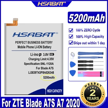 Аккумулятор HSABAT Li3839T43P8h826348 5200 мАч для Аккумуляторов ZTE Blade A7S A7 2020