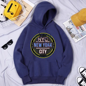 Стиль и качество Нью-Йорка - это Город, который никогда не спит, мужские винтажные флисовые топы с капюшоном, мягкая толстовка в стиле харадзюку, модная брендовая одежда