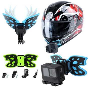Флуоресцентный держатель для подбородка мотоциклетного шлема для GoPro Hero 11 10 Черный анфас для аксессуаров для экшн-камеры Go Pro