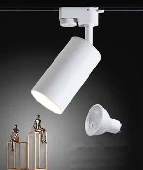 Лампы GU10, светодиодные дорожные светильники, алюминиевые потолочные рельсовые светильники, точечные рельсовые прожекторы Заменяют галогенные лампы для магазина одежды