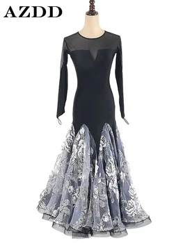 AZDD Банкетное платье в стиле пэчворк из марли с цветочным рисунком, с высокой талией, без спинки, с длинным рукавом, Элегантное Женское Платье Миди, Летняя Новинка 2023 года, AZ111