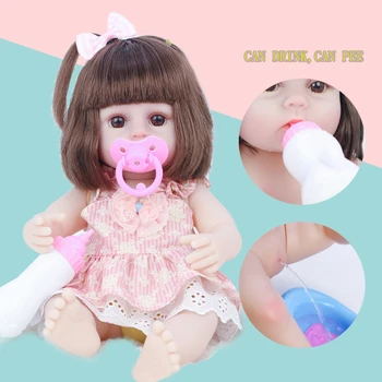 Имитация куклы-младенца Виниловое тело куклы-перерождения Девочка-кукла 39 см