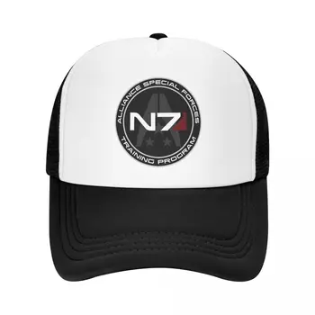 Изготовленная на заказ бейсбольная кепка Alliance Mass Effect N7 с защитой от Солнца Мужская Женская Регулируемая Шляпа Дальнобойщика для видеоигр Летняя