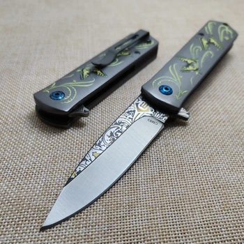 Высококачественный Дамасский Складной Нож Из Стали 9CR18MOV Карманный Нож Кемпинг Открытый Складной Нож С Лезвием Портативный EDC Инструмент с Зажимом