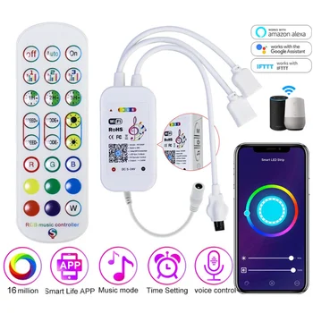 Smart Life RGB Контроллер Для RGB Светодиодной Ленты, Совместимый С Alexa Google Home Инфракрасный Bluetooth Светодиодный Неоновый RGB Контроллер