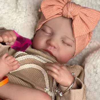 NPK 19 дюймов Полное тело и Тканевое тело Reborn Baby Doll Levi Awake Размер Новорожденного Ребенка 3D Кожа Видимые Вены Коллекционная Художественная Кукла