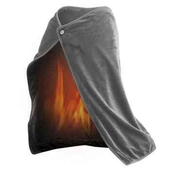 Зимнее электрическое одеяло с USB-подогревом, теплый коврик для согревания дома на открытом воздухе, серый