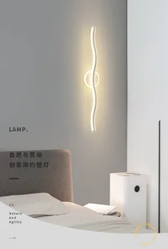 Скандинавская современная роскошная светодиодная прикроватная тумбочка в спальне, Длинный настенный светильник в коридоре, модная индивидуальность, лампа