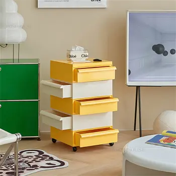 Современные пластиковые тумбочки, Креативный Скандинавский Прикроватный столик для спальни, Шкафчик, Средневековый боковой шкаф, Съемный Простой шкаф для хранения
