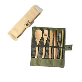 Buyi-Портативный набор посуды для путешествий на природе, Бамбуковый нож, Вилка и ложка, Палочки для еды, Индивидуальность, Креативность, Дом, Студент